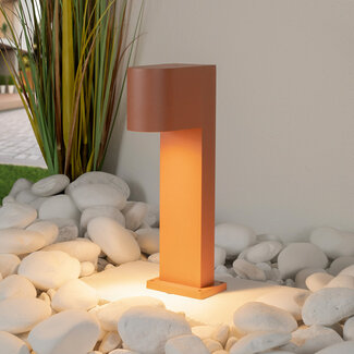 Lampe d'extérieur sur pied rouille, 30 cm - Simone