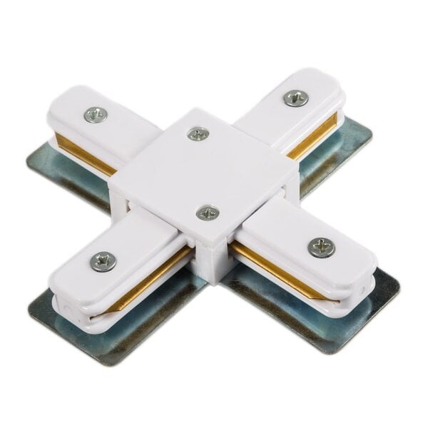 Connecteur en croix pour rail monophasé, blanc