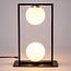 Lampe à poser 2 lumières Duas - noir et verre blanc laiteux
