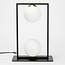 Lampe de table noire à 2 lumières avec verre blanc laiteux - Duas