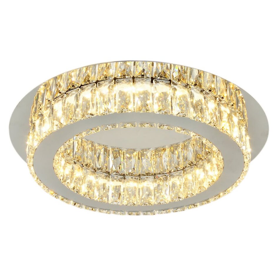 Plafonnier Diamond à intensité variable - cristal avec chrome