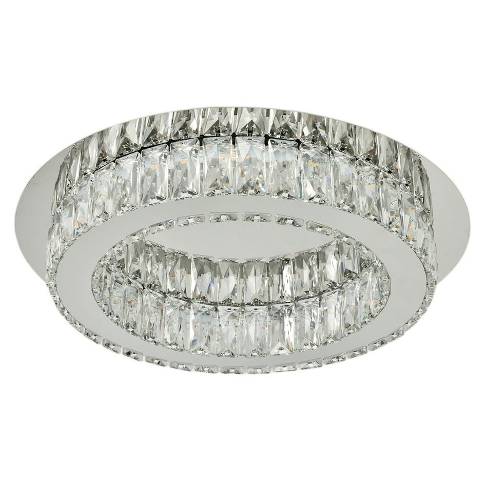 Plafonnier Diamond à intensité variable - cristal avec chrome