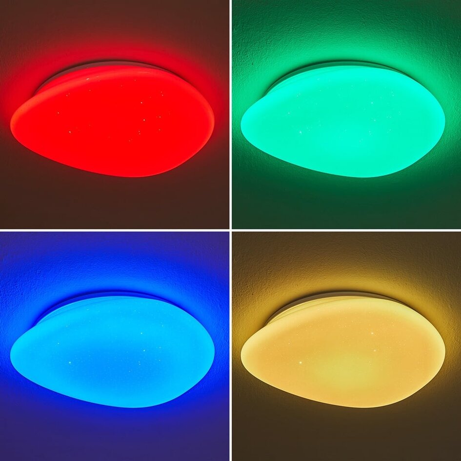 Plafonnier dimmable Nika à fonction RGB en blanc