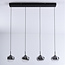 Suspension noire en verre fumé avec dégradé et LED dimmables 3 niveaux - Amina