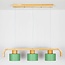 Lampe suspendue 3-lumières avec bois vert - Rosie