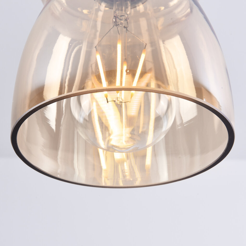 Lampe suspendue à 1 lumière Trinidad avec verre ambré - variante 2