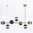 Suspension design cadre doré et verre fumé - Hepta