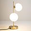 Lampe de table 2 lumières avec verre blanc et cadre bronze - Ethan