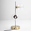 Lampe de table 2 lumières avec verre transparent et cadre bronze - Ethan
