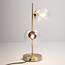 Lampe de table 2 lumières avec verre transparent et cadre bronze - Ethan