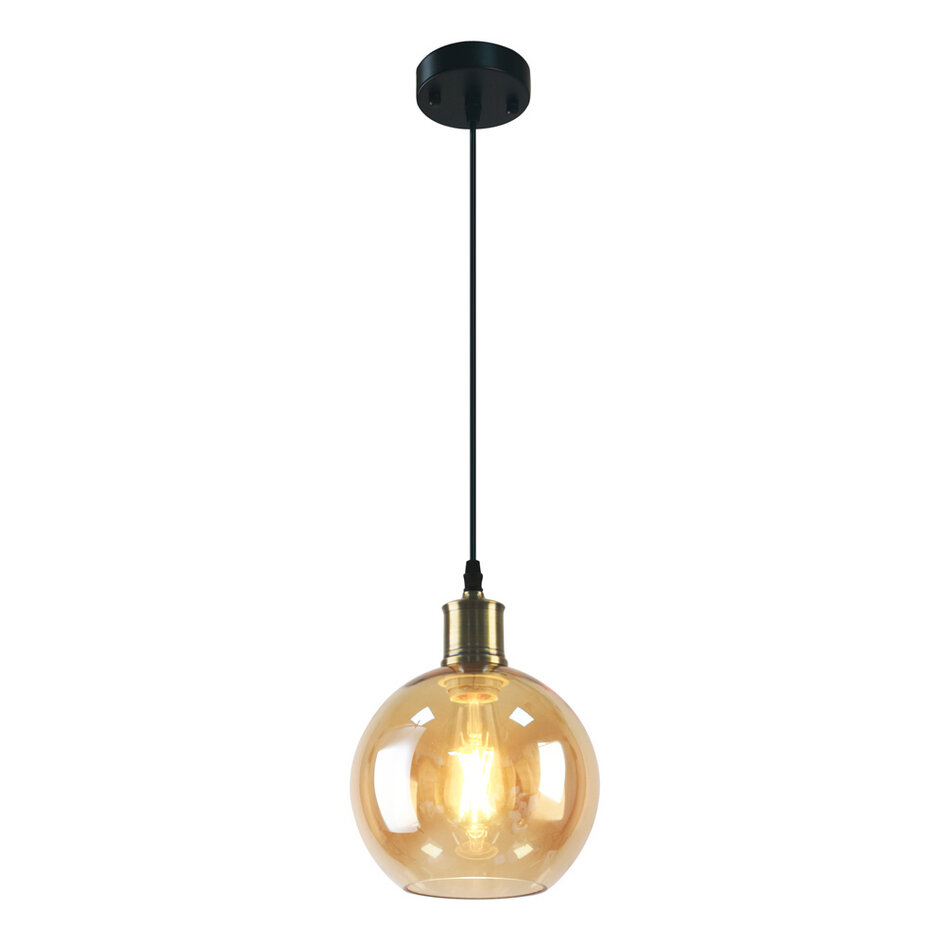 Suspension à 1 lumière verre  ambré -  Lyana