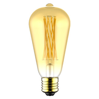 Lampe 4.5W avec filament croisé, 2200K, verre ambré, Ø64 - dimmable