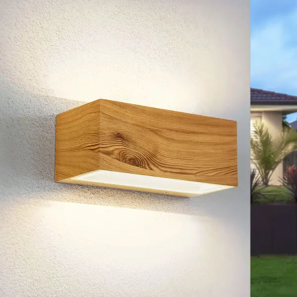 Applique d'extérieur moderne Kai - aspect bois