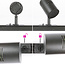 Kit rail monophasé de 3 mètres et spots Jamie, noir