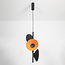 Suspension moderne Jinte 3 lumières en noir et orange
