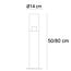 Lampe d'extérieur sur pied Stella en acier inoxydable noir - 80 cm