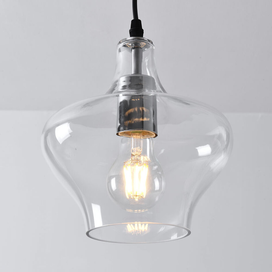 Lampe suspendue à 1 lumière Trinidad avec verre transparent - variante 3