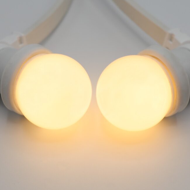Kit de guirlande avec lampes LED blanc laiteux et câble blanc