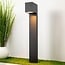 Lampe d'extérieur sur pied Simone à tête carrée noire - 70 cm