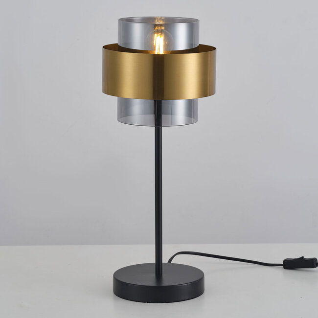 Lampe de table avec verre fumé - Lor