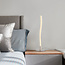 Lampe de table minimaliste Vinti en nickel satiné à LED intégrées