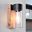Applique d'extérieur en acier inoxydable aspect bois - Javi