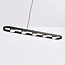 Suspension Sesto 5 lumières - noir avec détails dorés