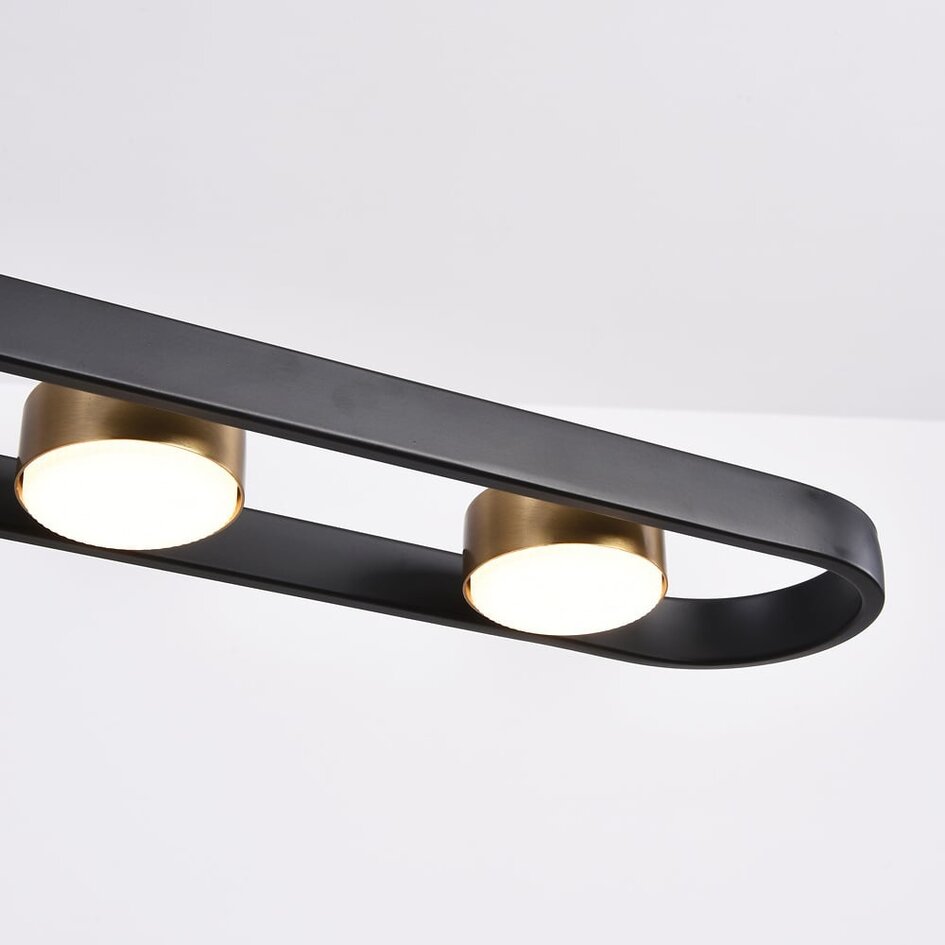 Suspension Sesto 5 lumières - noir avec détails dorés