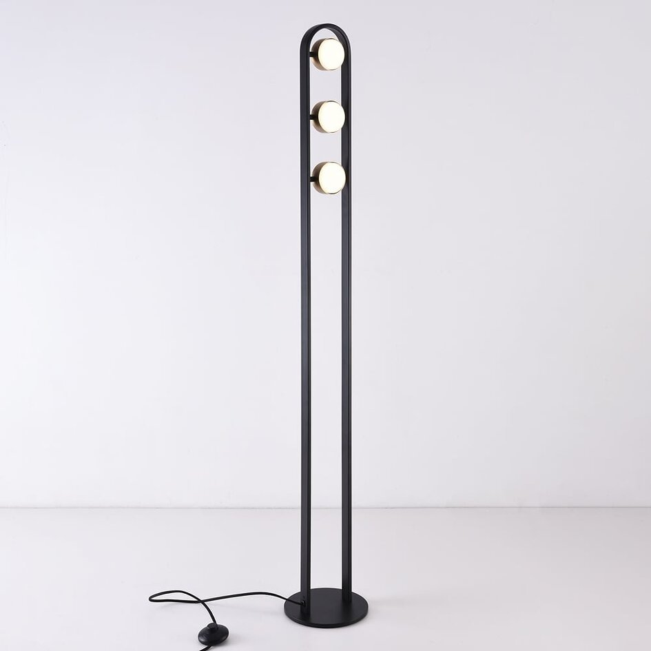 Lampadaire Terzo à 3 spots orientables noir et doré