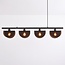 Suspension Morandi 4 lumières - noir avec abat-jour fumé semi-ouverts