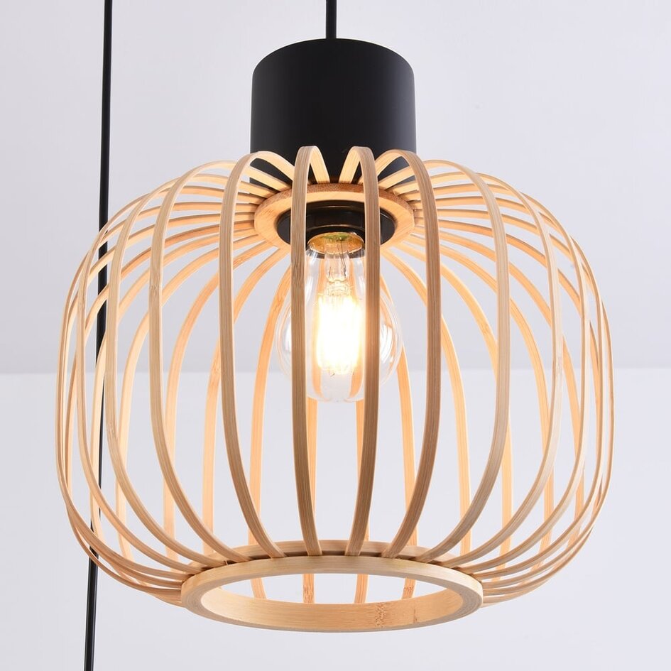 Lampe suspendue en bambou, 3 lumières - Michi