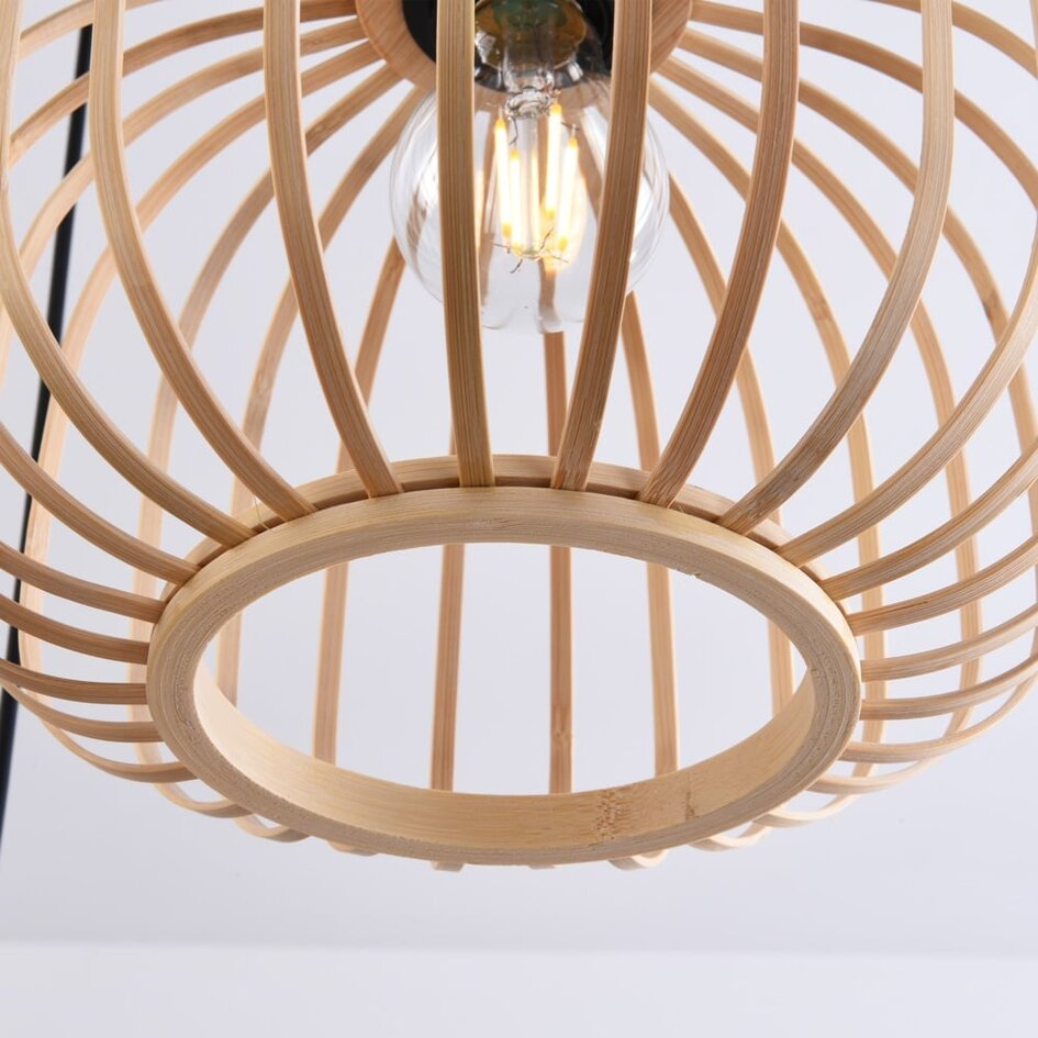 Lampe suspendue en bambou, 3 lumières - Michi