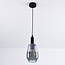 Suspension Mala - globe allongé en verre fumé