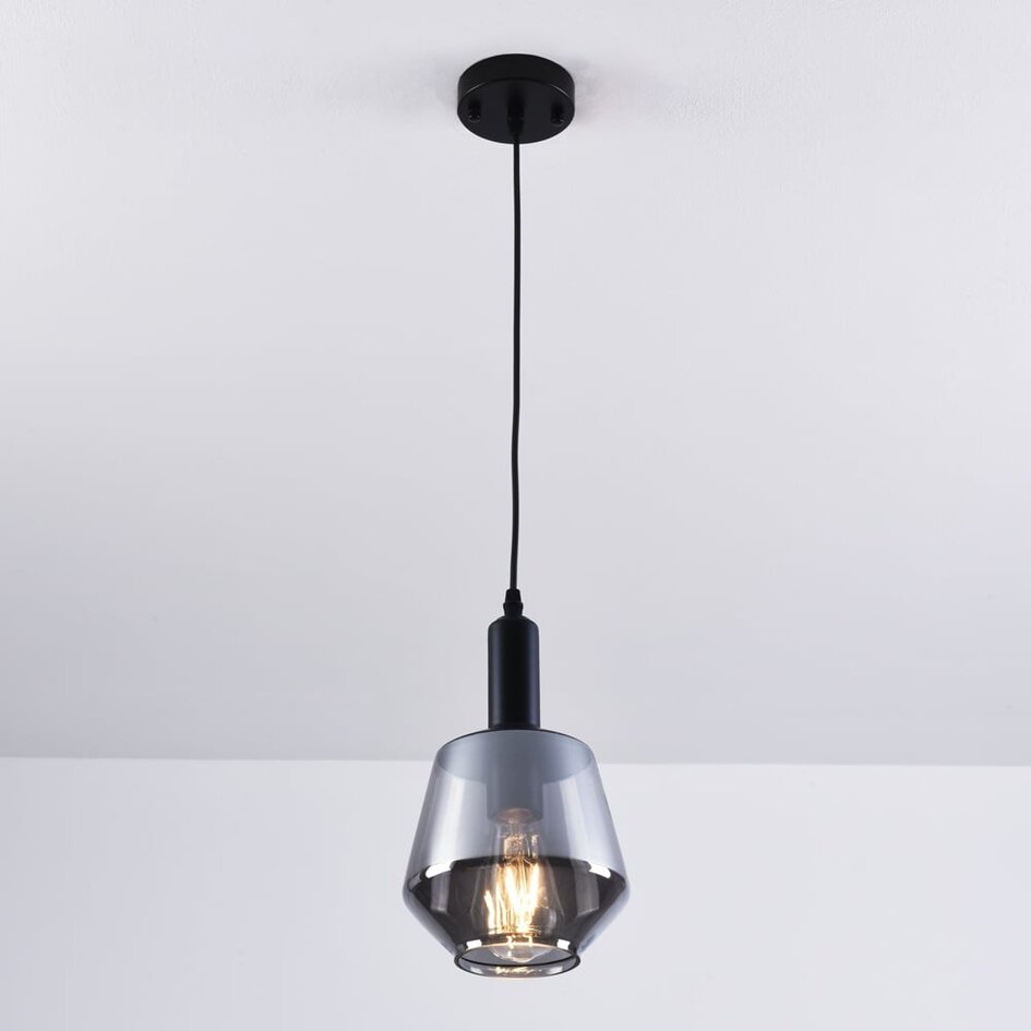 Suspension Mala - verre fumé, forme diamant