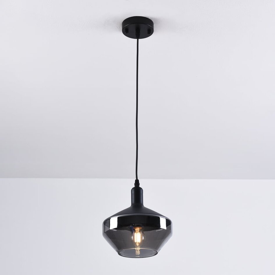 Suspension à 1 lumière verre fumé Mala - verre étendu