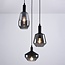 Suspension à 3 lumières Mala - verre fumé et noir