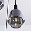 Suspension à 3 lumières Mala - verre fumé et noir