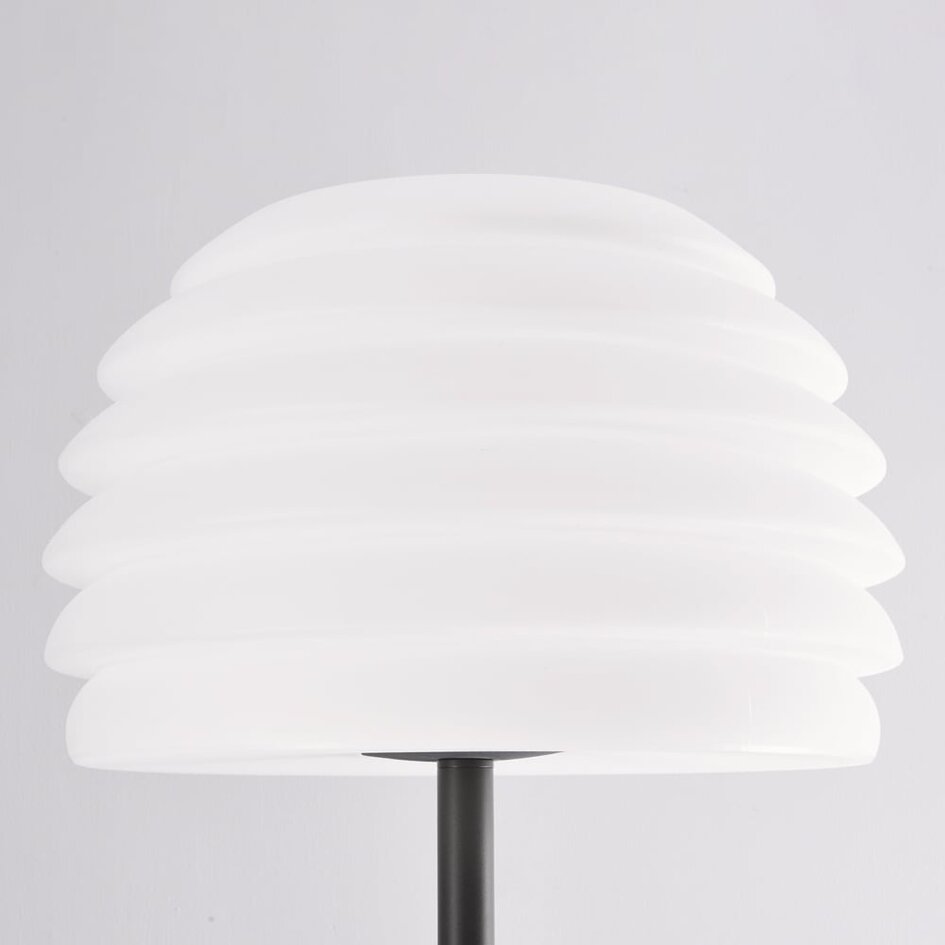 Lampe d'extérieur sur pied Sym à abat-jour blanc
