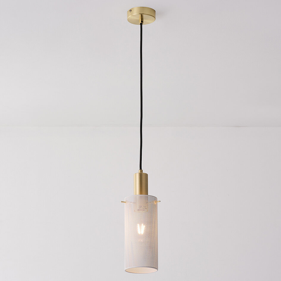 Lampe à suspension avec détails dorés - Valce