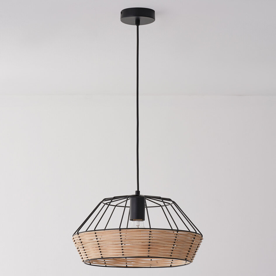 Suspension industrielle en rotin Mimbre