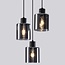 Suspension Pella 3 lumières en verre fumé - noir