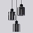Suspension Pella 3 lumières en verre fumé - noir