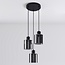 Suspension Pella 3 lumières en verre fumé - noir