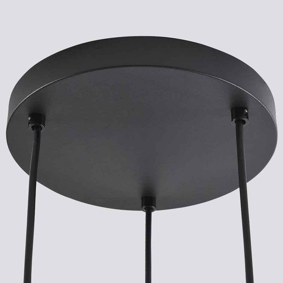 Suspension Pella 3 lumières en verre fumé - noir