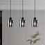 Suspension noire 3 lumières en verre fumé - Palaio