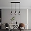 Suspension noire 3 lumières en verre fumé - Palaio