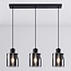 Suspension Palaio 3 lumières en verre fumé - noir