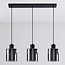 Suspension Palaio 3 lumières en verre fumé - noir