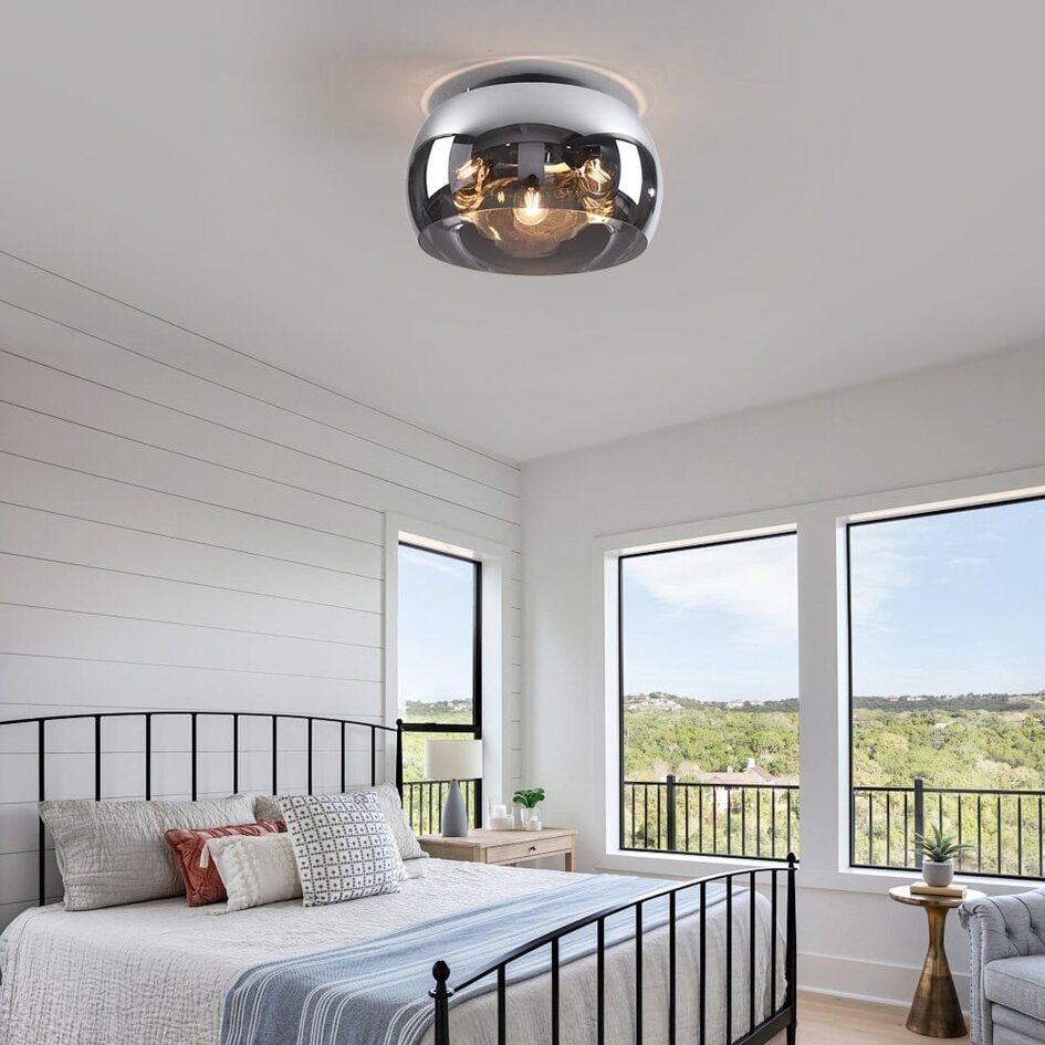 Plafonnier en verre fumé, 3 lumières - Selin