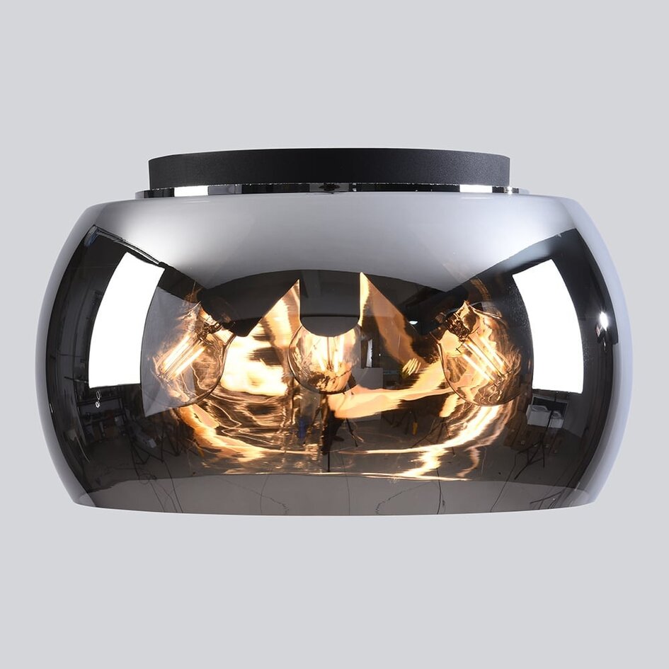 Plafonnier en verre fumé, 3 lumières - Selin